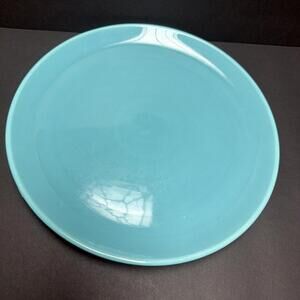 Poppytrail by Metlox Turquoise Ceramic Chop Plate Vintage 12.5" Dia Vintage USA